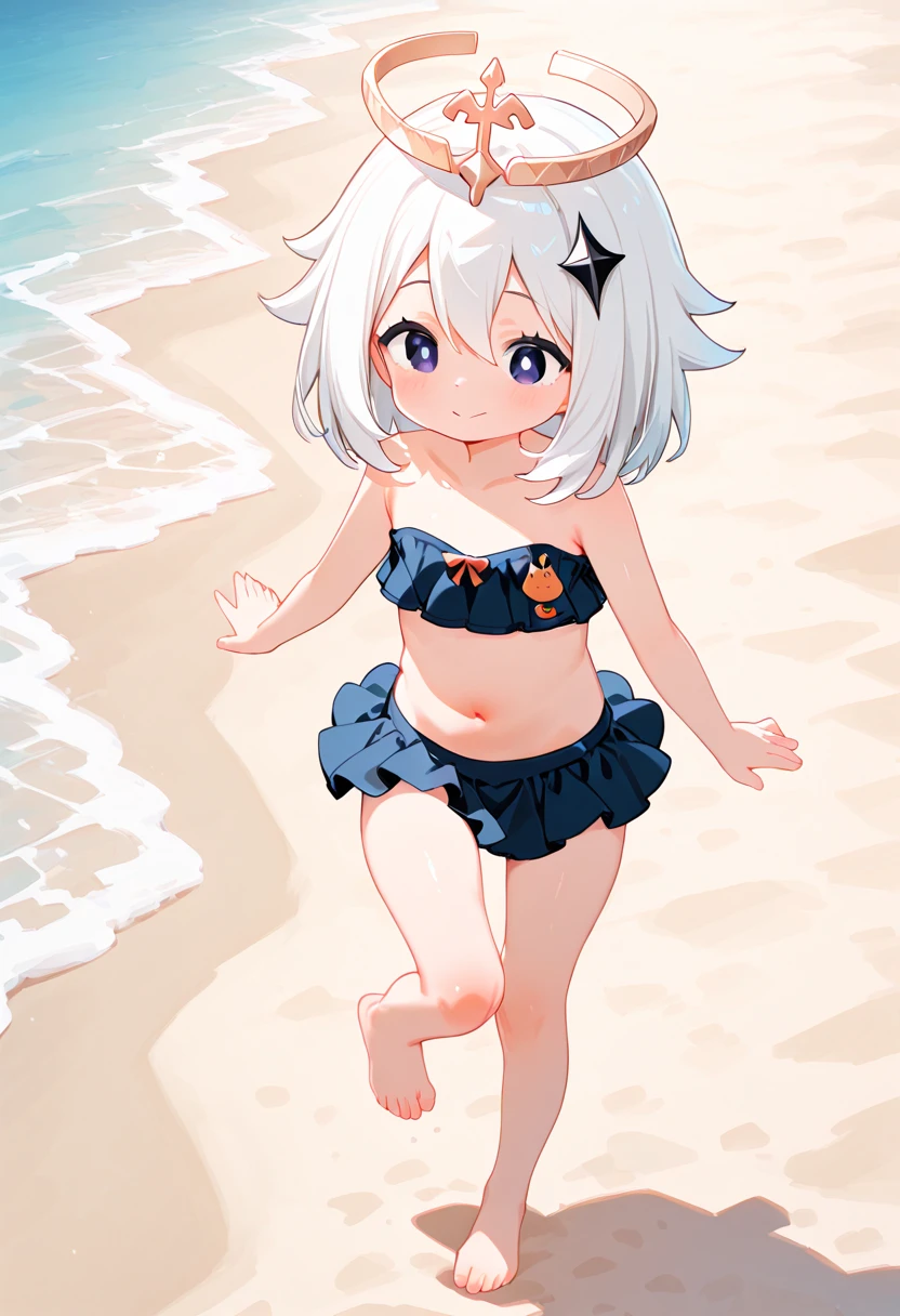 make a bunny girl having sex on the beach dressed in a bikini