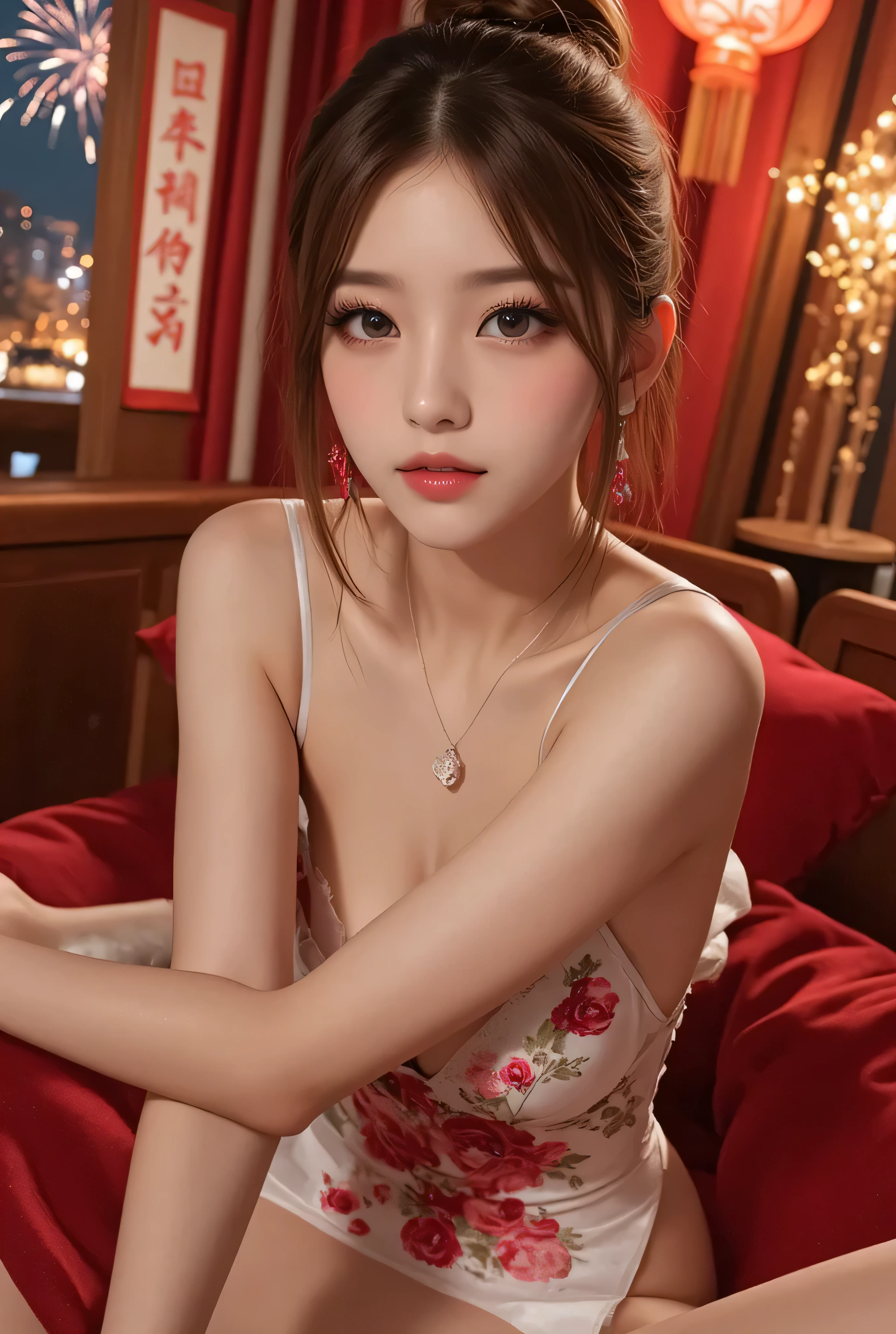 nsfw, body、Full body Esbian、Get on all fours、Lift your hips up、Western-style building, 1 female, Beautiful Japanese actresses, Age 25, Double Eyes,mile, Detailed face, Big earrings，Large Necklace, Flashy makeup using red eyeshadow，light brown delicate middle cut hair，the tips of the hair are wavy，Classy hairstyle，fine grain,Slender actress, Sexy silk embroidered mermaid dress:1.2, Lace panties, BREAK ceremony,((Masturbating violently, ディルドをInsert:1.5)), ((Random sexy poses、Insert、Deep pleasure, Ecstatic eyes:1.2)), ((I close my eyes and gasp hard:1.2))、Ecstatic face、Climax expression, Grit your teeth、My whole body is convulsing、Official Art，Highly detailed CG Unity 8k wallpaper, (masterpiece:1.0),(highest quality:1.0), photo shoot, 8k, Browsing Caution, High resolution, Kodak Portrait 400, Film Grain, Lens flare brilliance, View Viewer, (upper body:1.3), (leaning forward:1.6), (very low camera angle:1.6), Side view