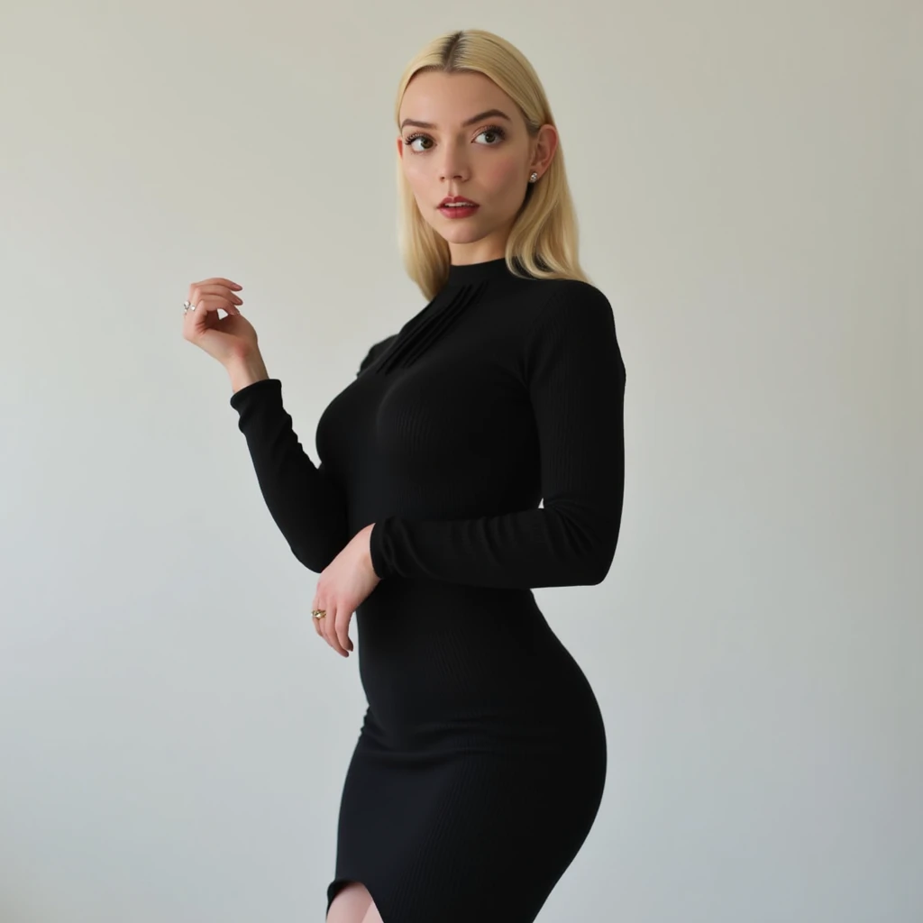 Woman, americana, age 25, pale skin and freckles, gray eyes, delicate nose, soft and delicate lips, far away, cabelo blondie far away e ondulado na altura da cintura, sweet smile, face with delicate feminine facial features, highly rendered
