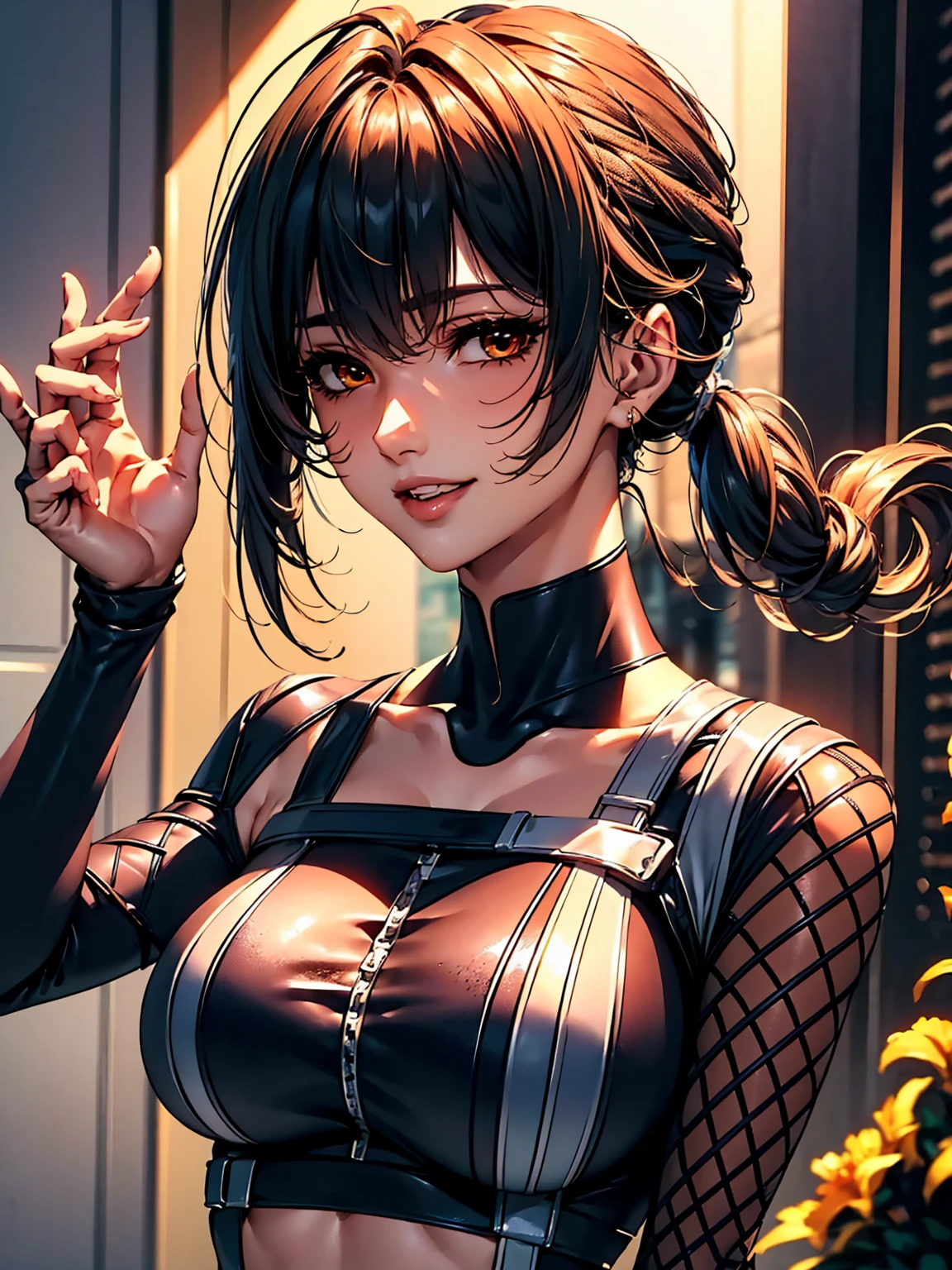 ((Biologically correct limb count))、((Full Body Shot, Full-body photo including face、Head to toe photos))、4K、masterpiece、((Focus on the face))、((Symmetrical facial features))、Eyes of meticulous depiction、Beautiful woman、Great style、Beautiful legs、(Black Stockings、High heels with anklets)、Detailed depiction of the face、Small earrings、necklace、((Close-up photo of the upper body))、(Black latex shirt、Latex skirt、Nurse uniform)、Scenery of the old castle、(Low Angle)、(smile)、((The surrounding area is shrouded in a thick morning mist.)、can'I can't see anything around me)、