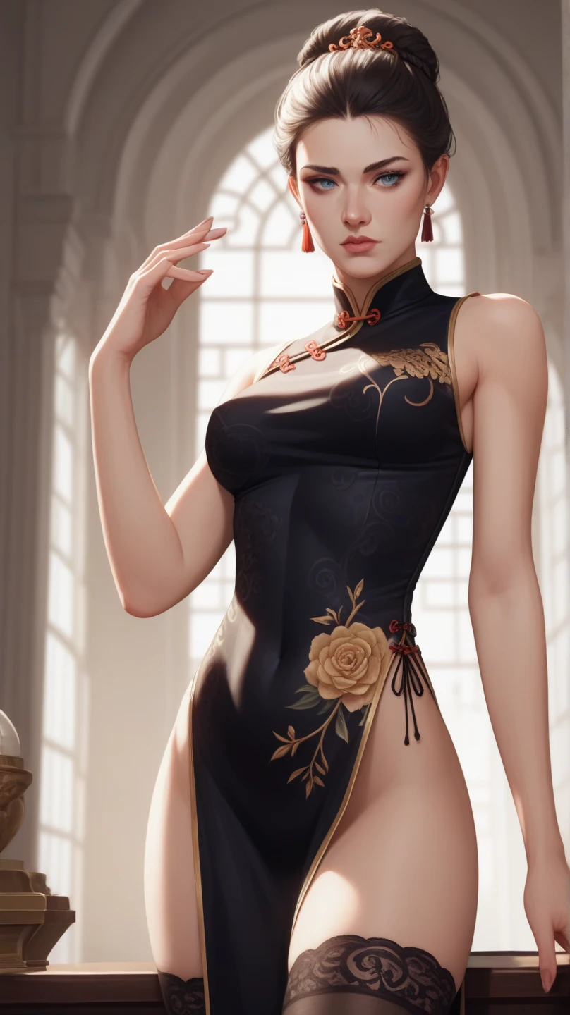 headphones　turntable　DJ　Middle-aged woman　Black underwear　DJ activities　Anime style　Saggy belly　Chubby　white  hair　advanced age　grandmother　club　独奏　DJing、The tattoo、A highly detailed、Very sharp、8k、(ighly detailed:1.5)、Full body photo 8K portrait、Convoluted、elegent、A highly detailed、An majestic、digital photo、Art by Artgerm, Ruan Jia and Greg Rutkowski、a hyperrealistic painting、Golden butterfly filigree、Broken glass、(​masterpiece、side lights、Beautiful eyes with fine details: 1.2) )、hdr、