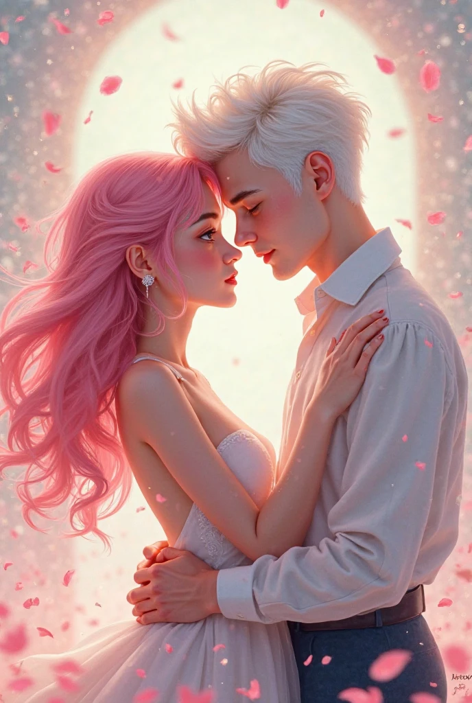 Rough pink hair couple