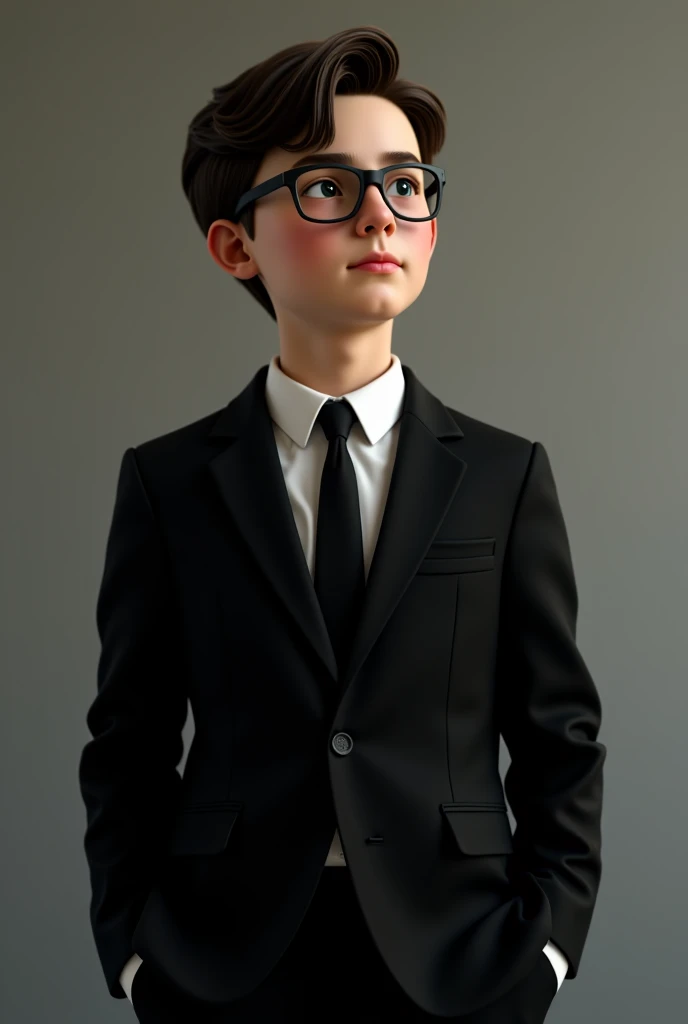 A young boy highly confident with blazer