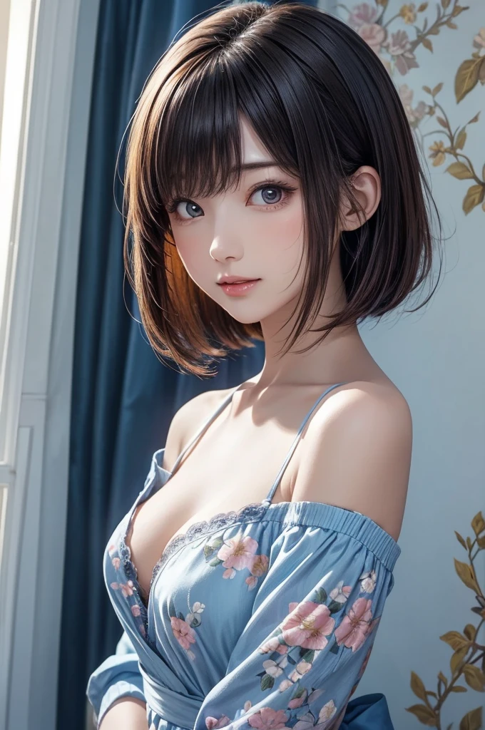 Tabletop、Photorealistic、highest quality、Highest quality、masterpiece、Ultra-high resolution、Raw photo、Realistic、Bright lighting、Face Light、Smooth Professional Lighting、Looking at the camera、alone、Adult women、Beautiful woman、Super Beauty、Realistic肌、Moisturized Skin、Realistic eyes and faces、Perfect model body shape、Beautiful Eyes、Big eyes、Inconspicuous tear bags、slim、Medium sized big breasts,Very short hair、Black Hair、black eye、seems to be happy、(Both ears are hidden in the hair)、(all nude:1.5),(pussy:1.5)、座ってる、(足を開く:1.5)