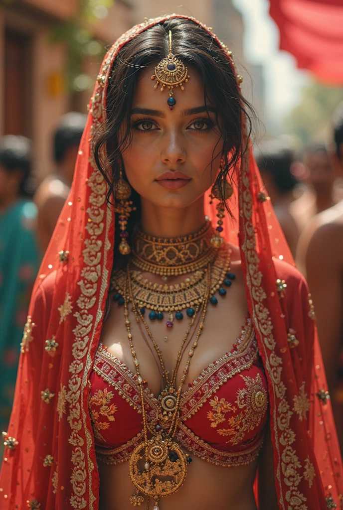 cyber realistic portrait of Indian bride