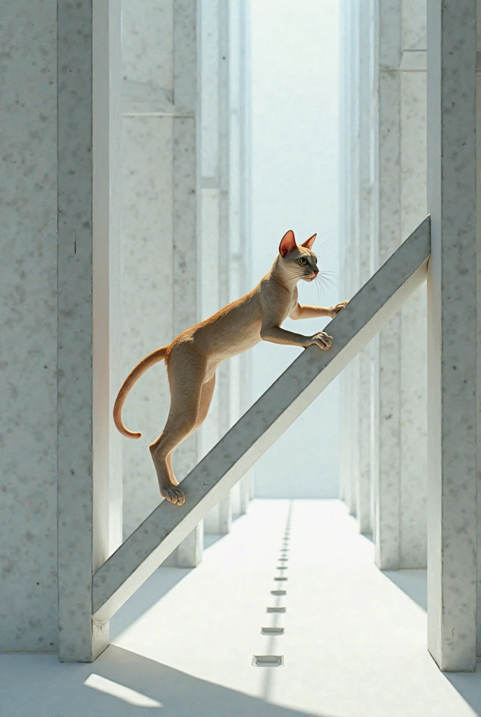 Climbing the Spaceship: Luna the muscular cat claws her way up the spaceship’s metallic surface, her agile form silhouetted against the ship’s glowing lights.