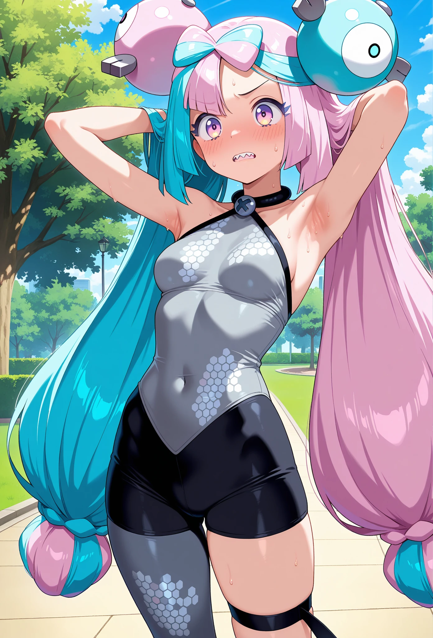 ((masterpiece、top-quality:1.5、a high chroma:1.5、ultra-detailliert、high-resolution illustrations:1.5、Ultra-high-definition CG、8k size wallpaper、offcial art))、(1girl,),(erotic cute face:1.5,cute eyes:1.5)、(clear face:1.3)、(sexy body),(),(erotic pink pilot suit ),(fluorescence multicolored hair:1.5), (large breasts:1.3)、(Plump)、
,(Glossy costumes),()、(cowboy shot:1.5)、rainbow-colored hair、(outer space)