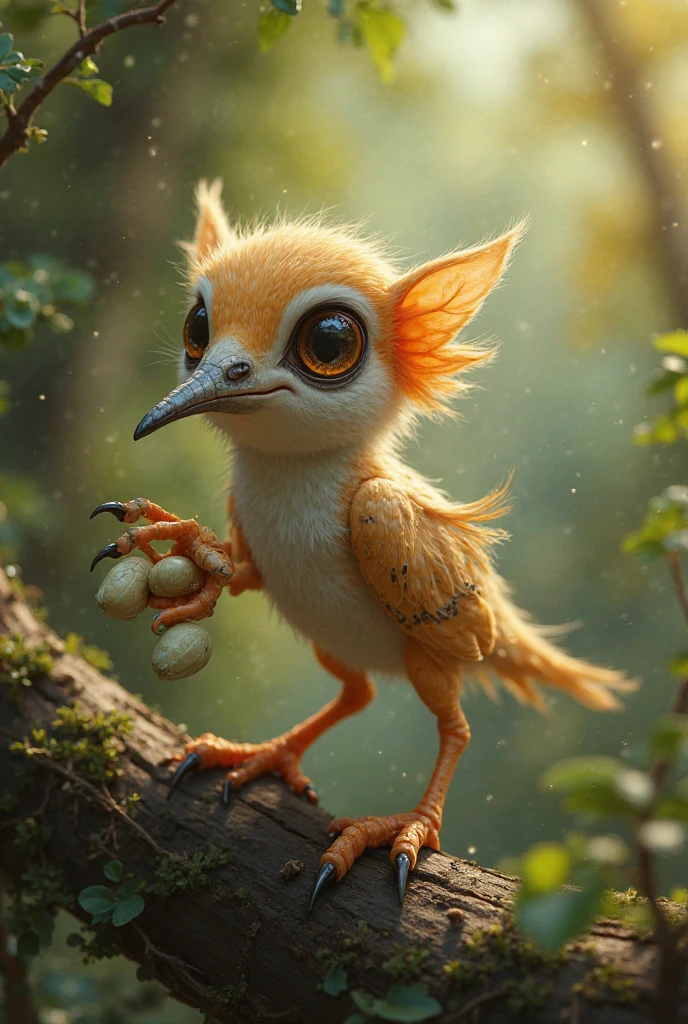 of a computer shaped like a brown bird with a long beak, that is tender