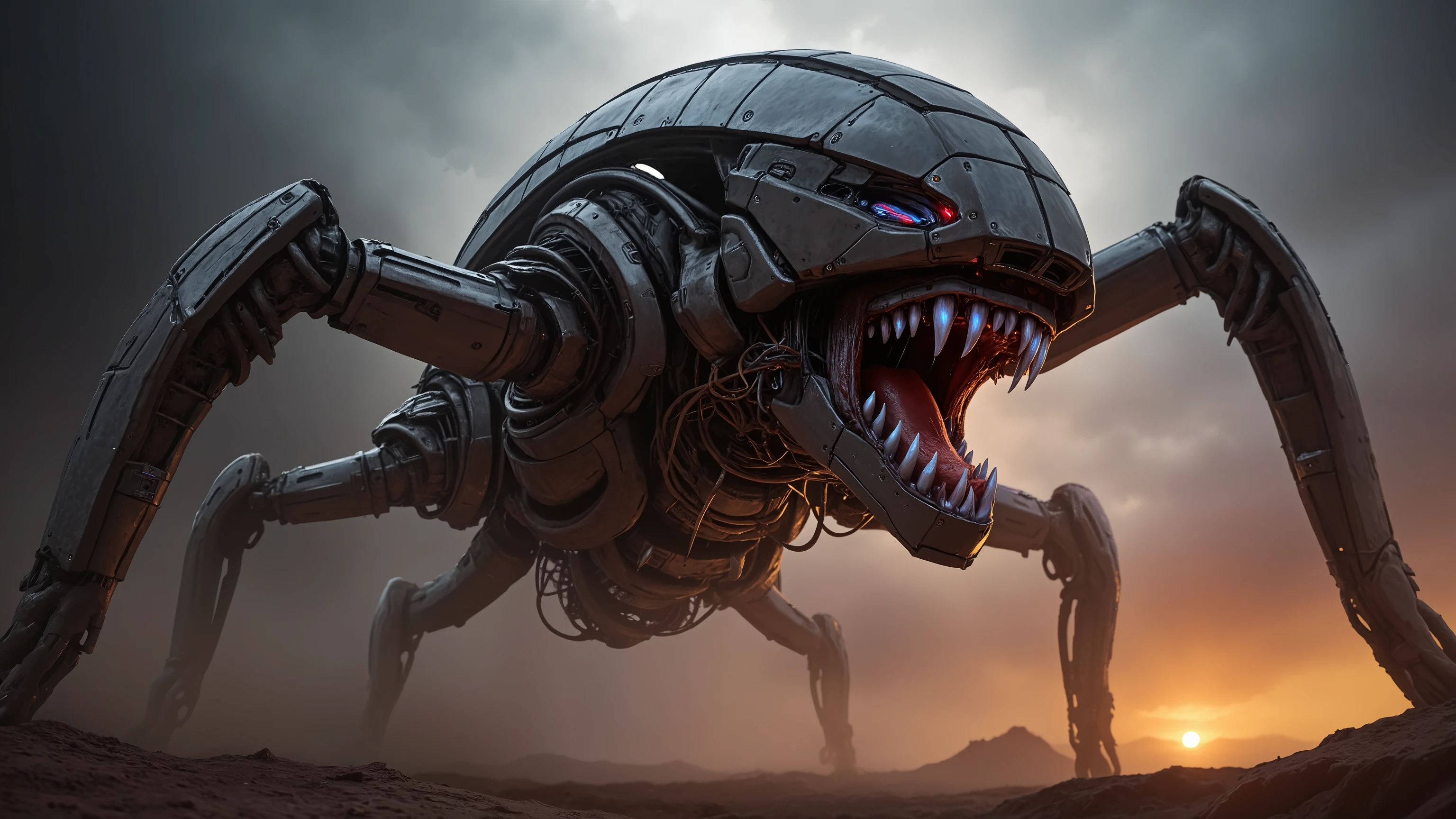 (3D rendering:3.1) in (medium full shot:3.1) of lot of 5characters from a movie for (the undead horde surges across the desert, leaving a trail of chaos and destruction in their wake. a space creature appears with red eyes glowing with an eerie light and its mouth twisted into a grotesque snarl:2.5), inspired by Simon Bisley and Ed Binkley, (with Creepy, Sci-Fi, Fantasy and Horror:2.9) retro sci fi, Horror movie, very detailed body, moody, epic, shot on Kodak Vision3, (intricate details:2.4), (hyperdetailed:3.1), (8k resolution:3.1), (high detailed:4.1), lot of detailed, high quality, soft (cinematic:3.3) light, dramatic atmosphere, atmospheric pespective, (impactful art:2.8), rich colors, (3D rendering:3.1)