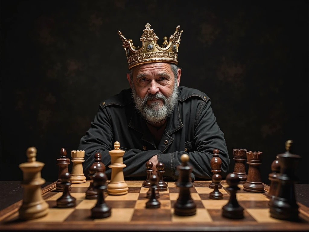 Make a logo of a chess king with a crown