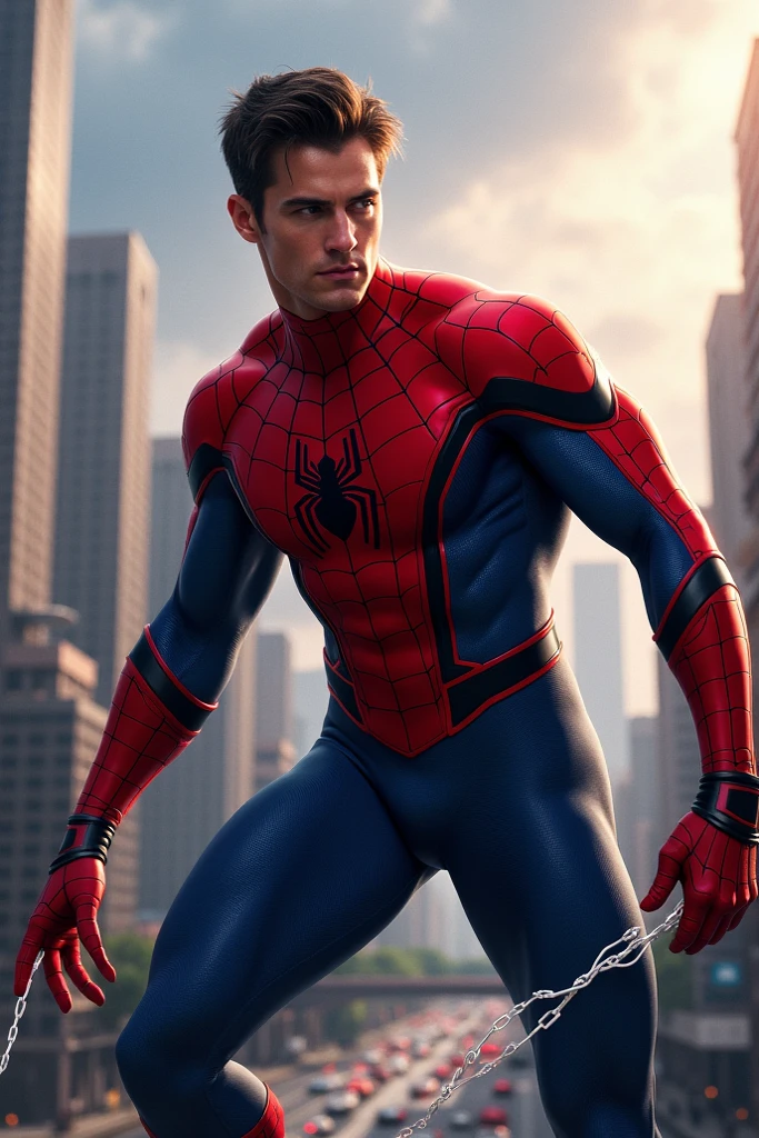Brenton Thwaites as Spider-Man , realistic character style , realistic art , Spider-Man suit