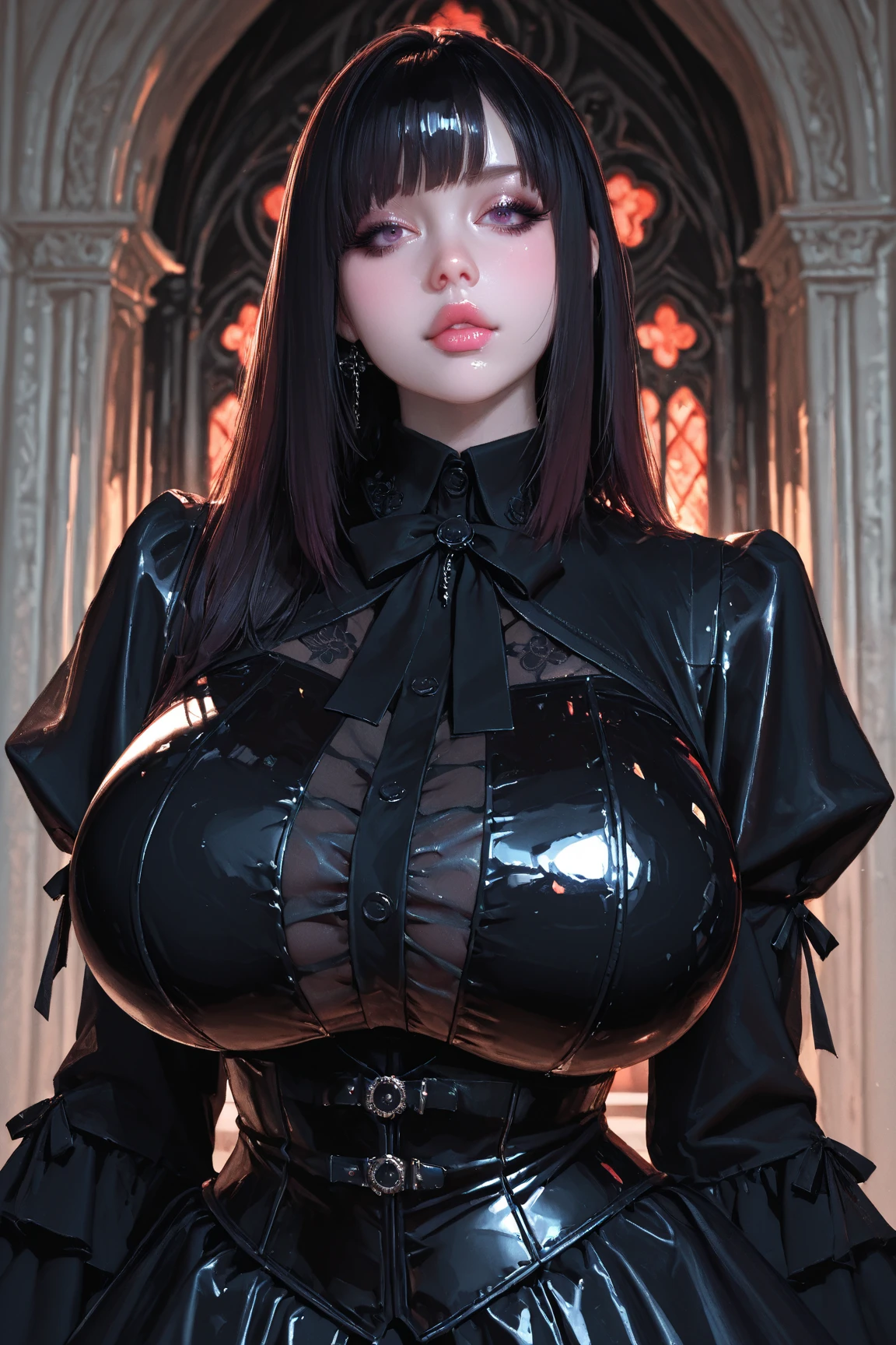 Gothic lolita、Ahegao、⦅Colossal tits:1.2⦆、⦅Skin revealing⦆、Breast Pulling Pose、crisp image、absolutely outstanding image, very extremely beautiful、masterpiece, top-quality,a picture, kawaii、,8k、gothicarchitecture、courtyard