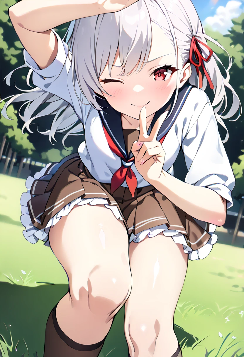 score_9, score_8_superior, score_7_superior, so beautiful, highest quality, masterpiece,((artist:dark black)), artist:Rinzo, artist:hakasesuitchi , fantasy, official art, megami magazine, break, 1 boy, 1 girl, long hair, silver hair, Ahoge, small eye, red eye, expressive eye,beautiful detailed eye, small breasts, blush, Sweat, sailor dress, sailor collar, serahuku, nipple, bottomless,hetero, vagina,penis, sex, Clothed sex, intense sex, clitoris, pussy, pussy juice, Forced climax without rest, when in the womb, moving line, Japanese_sound_effect, Japanese_speech_bubble, Japanese_talked_heart, Moist_eye, heavy breathing, female orgasm, trembling, outdoors,On the way to school.break, ssuperiorer detailed skin, shiny skin,8k, collaboration illustration, cool illustration, photoshop_(Moderate),game CG,No correction,