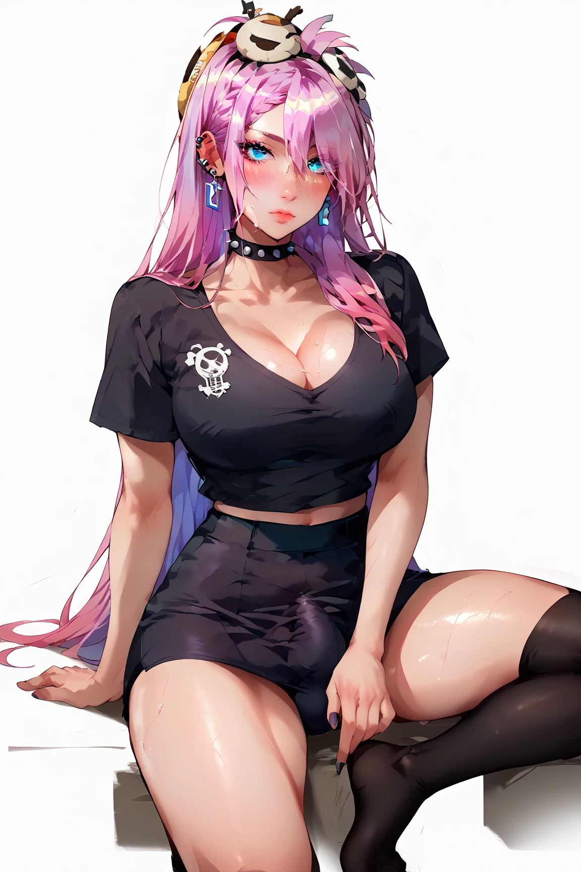 5+Kizi，Many pregnant women，Golden hair，A pink-haired，Black color hair，Purple colored hair，blue hairs，asymmetric dress]，underboobs，Crouch in front of a graffiti-covered wall，street fashion，high-heels，very sexy poses，Plenty of milky liquid ，drenched all over the body，Pregnant women with，squatt，Spread your legs apart，There are adult products on the body，Sex toys，lying down，open open mouth，Eyeballs rolled up，There are complex tattoos on the lower abdomen，Being watched by a lot of men，Petite and cute
