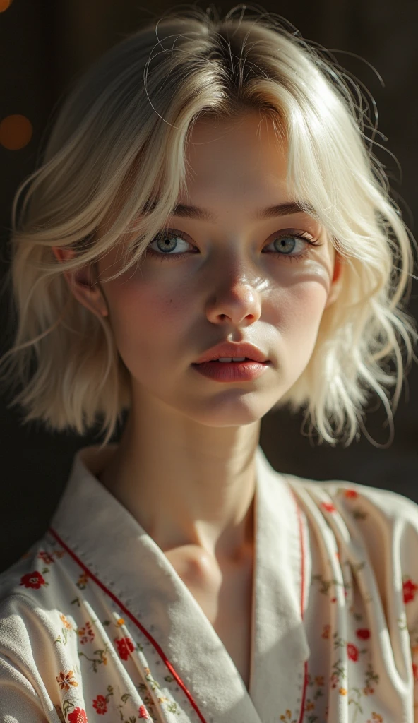 Arafed Woman Completely , Sexy girl with blue eyes, ultra realistic, Meticulously detailed, Portrait Sophie Mudd, blonde hair and big eyes, selfie of a young woman, Bedroom eyes, Violet Myers, without makeup, Natural makeup, looking directly at the camera, cara con artgram, subtle makeup, Stunning full body photo kneeling on bed., in the bedroom, Medium to large bust