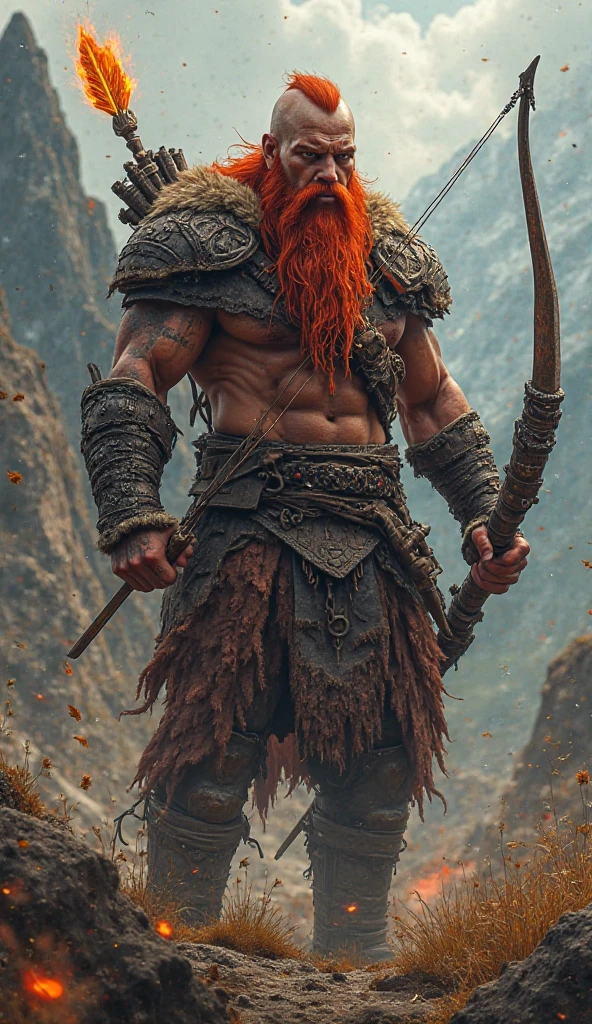 PueDes Diseñarme un personaje para D&D, que sea De raza triflin, hombre De clase barbara, De una altura De 1.84 cm, De ojos color negros, red hair, amante De la cultura, sostenienDo Dos achas De mano, De piel color negra, que tenga una eDaD De 25 años, carganDo un espaDon en la espalDa