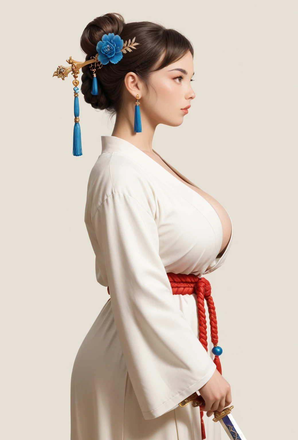 <lora:Doorgods:0.65>,chinese door gods,ultra-detailed,perfect detail,make up,masterpiece,Best quality,
1 girl,solo,(Good hands:1.2),(looking at viewer),large breasts,breast cleavage,cleavage,whiskers,offshoulder,natural skin texture,beard,