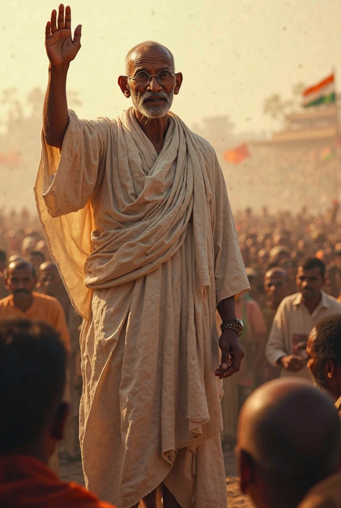 (On 15 August 1947 India became independent from the British Empire following the Independence Movement led by Mahatma Gandhi and his message of nonviolent resistance