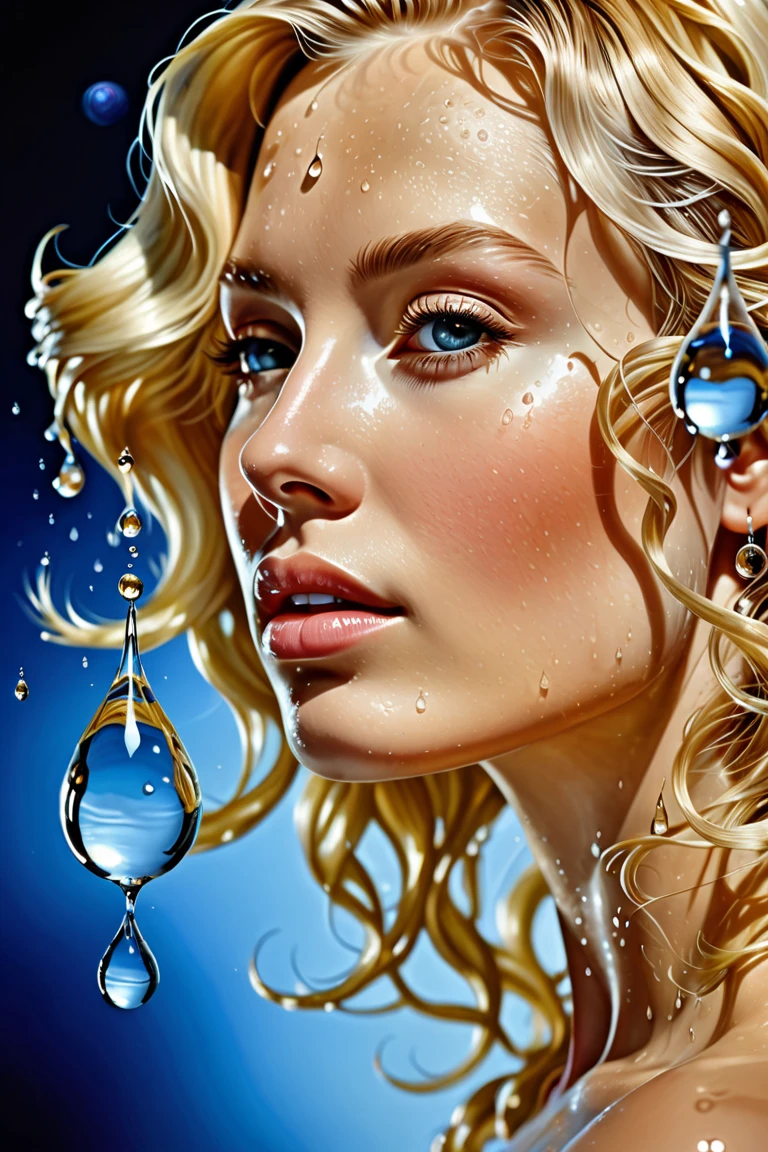 illustration of Grace Kelly, detailed short messy blonde hair, mid shot, Detailed skin, detailed body, muscular, solo, wearing tiny micro bikini, huge breasts, thick thighs, wide hips, , split abs, thick thighs, blue eyes, Natural Skin Texture, skin detail, shiny skin, shiny glossy skin, WET skin, wet body, glossy skin, oily skin, Mediterranean tan, high contrast, realistic skin, skin pores, intricate detail, high contrast, realistic skin, skin pores, intricate detail, raw photo, mature female, glossy lips, luscious lips, pretty nose, lifelike rendering, immersive atmosphere, chiaroscuro, moody lighting, perfect female body, realistic skin, skin pores, at an expensive private swimming pool in Brazil