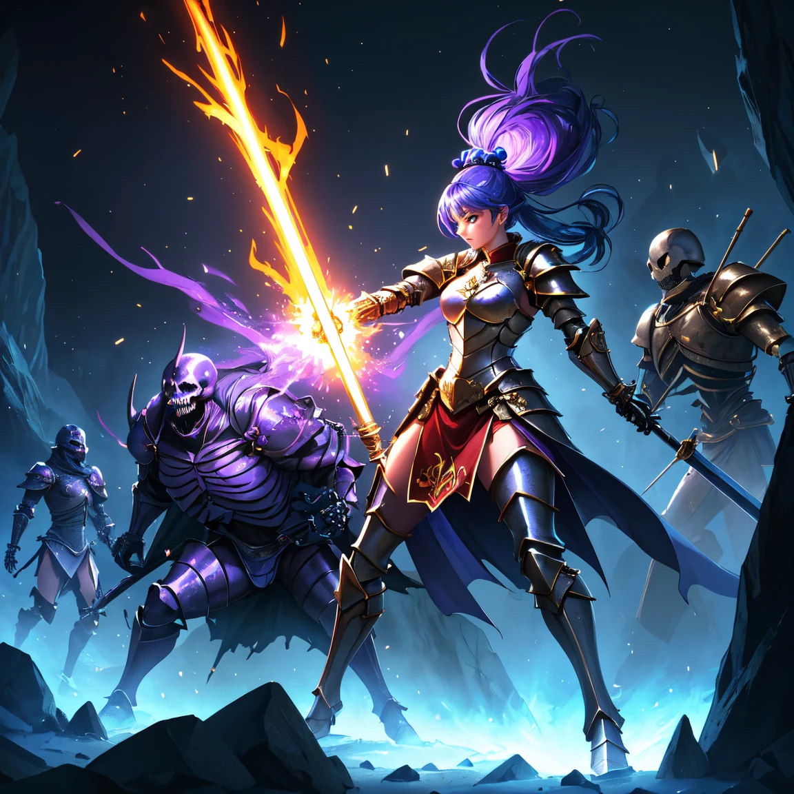 最high quality、high quality、Simple Cloth Armor、10Year-old girl adventurer、Pitch-dark underground labyrinth、No light、A slimy liquid is poured onto the body、Shorts、Equipped with a dagger and a shield, Partly gelatinous inside