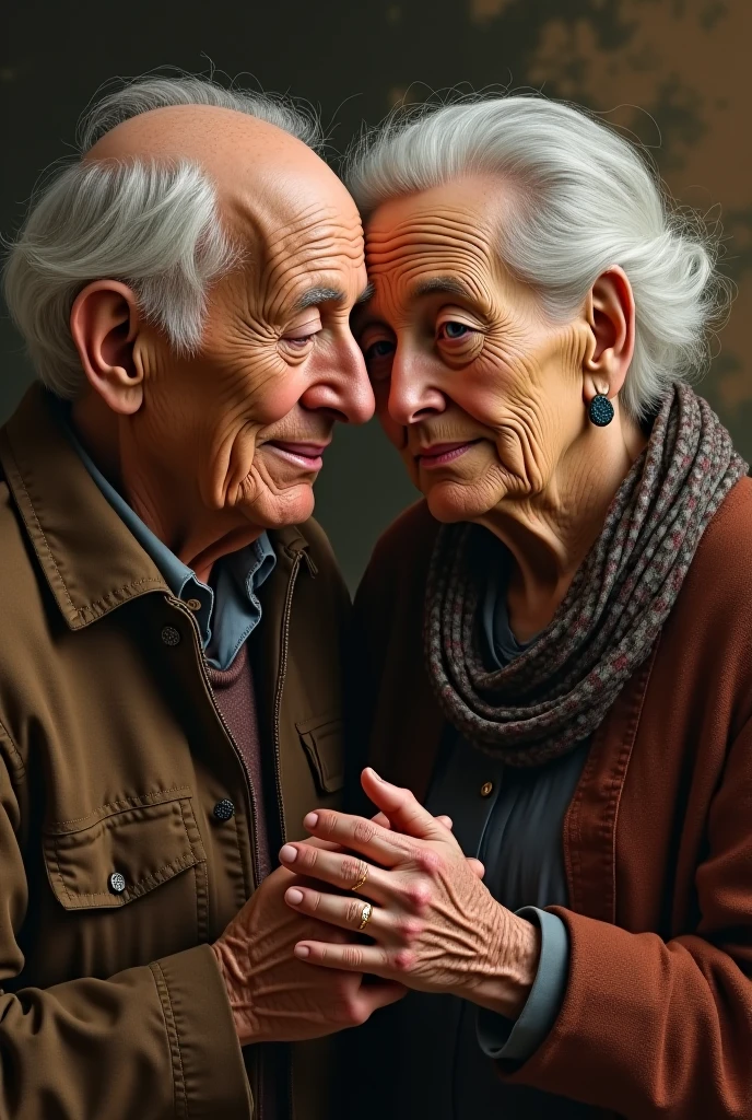 Old couple playing cartoon style