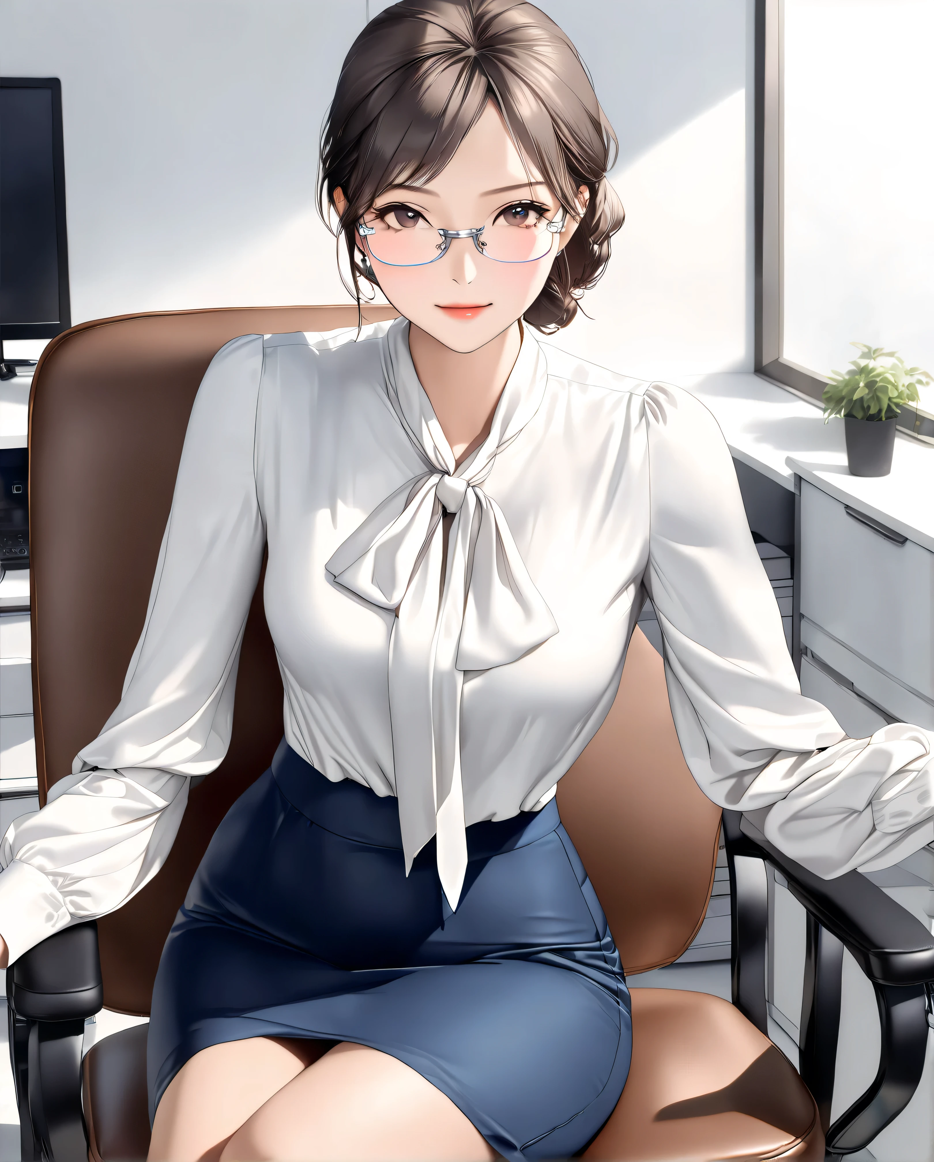 Highest quality, 8k, High resolution, Very detailed, Realistic:1.37, anti-gravity environment, Beautiful Japanese Woman, Mature Woman, Lady, Elderly woman, 55-year-old married woman, (Small breasts), Beautiful breasts, Soft Breasts, Sexy Breasts, Sweaty skin, (Full body emphasis), Fine lines, Beautiful Lips, Sparkling eyes, Look straight ahead, A kind smile, Red lipstick, Pearl Earrings, Pearl Necklace, School classroom, Low Ponytail, Fox-shaped glasses, Wise Teacher, Dream Teacher, Obscene appearance, Glamour, Dress shirt, mini skirt