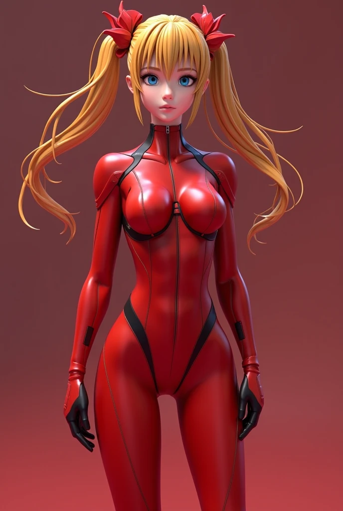 A stunning young woman from behind, looking back to viewer, blonde hair, hair in pigtails, beautiful, cute, full lips, happy, horny, arms up and hands behind head, trendy attire, wearing red latex Brazilian-cut leotard, realistic, super detail, ((masterpiece)), (cinematic lighting), ((dark lighting)), large perky breasts, huge thigh gap, thin body, lean body, fit butt, bare butt cheeks, tiny waist