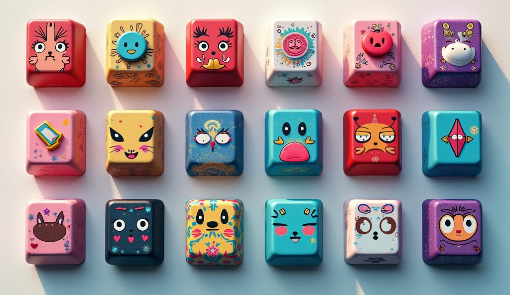 poster keycap, art, has keycaps, there are LoyCaps on the keycaps