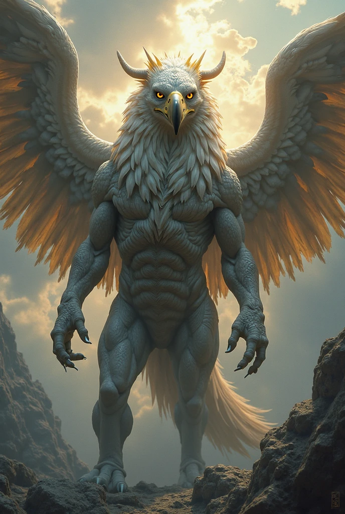 a monstruous form of a griffin full of power 