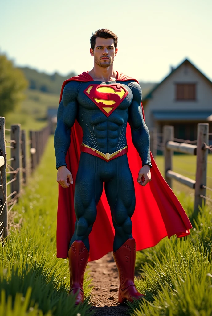 Superman live action (Nice Scout Personality),Homemade costume in medium blue normal fabric,Red Boxer Underwear over the blue pants