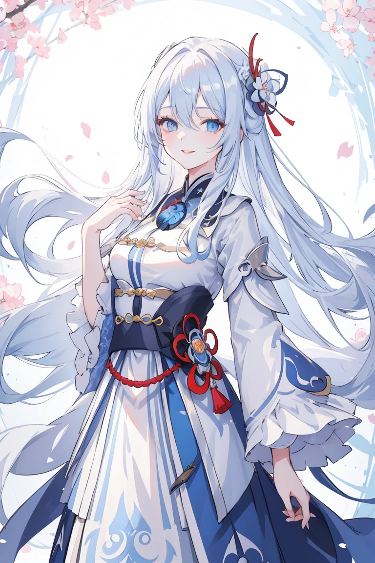 Anime girl with long white hair and blue eyes in the city, White-haired God, Beautiful anime portraits, Detailed portrait of an anime girl, Perfect white hair girl, Beautiful Anime Girls, Beautiful Anime Women, White Hair Girl, Cute Anime Girl Portrait, palace ， Girl in Hanfu, From Girls Frontline, guweiz on pixiv artstation, ”Beautiful Anime Women