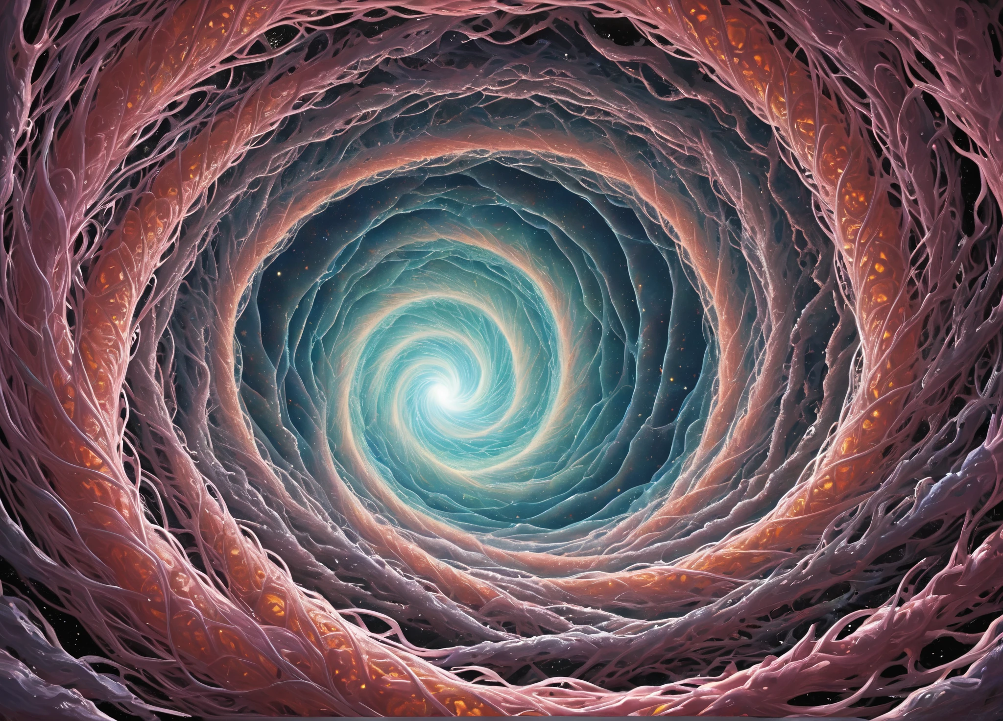 hidden realms of existence where the toroidal field appears as a fascinating torus. These fields have vivid, ethereal colors and intricate details, profound and captivating properties. Illustrations swirl, dynamic patterns and、energy flows that define toroidal fields, evokes a sense of mystery and wonder