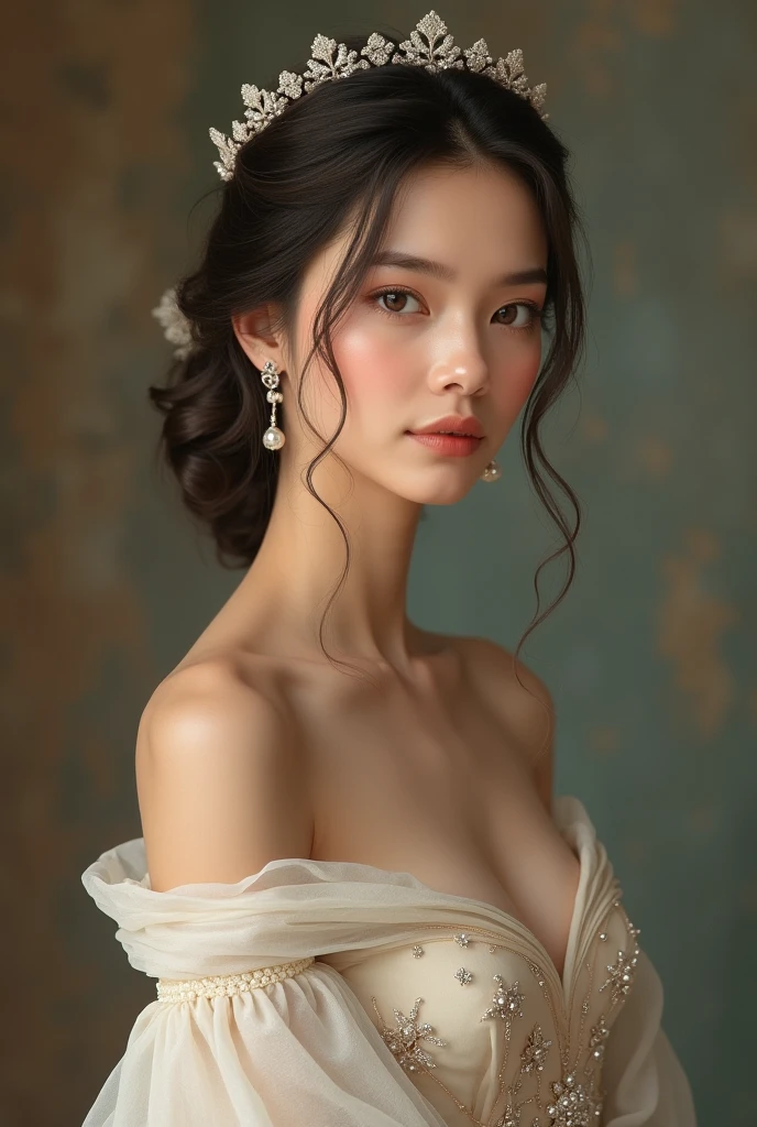 ((Ultra-realistic photos, ultra-high quality, 8k)),
thai concubine, thai woman,actor, beautiful, charming, portrait, white dress, head ornaments,