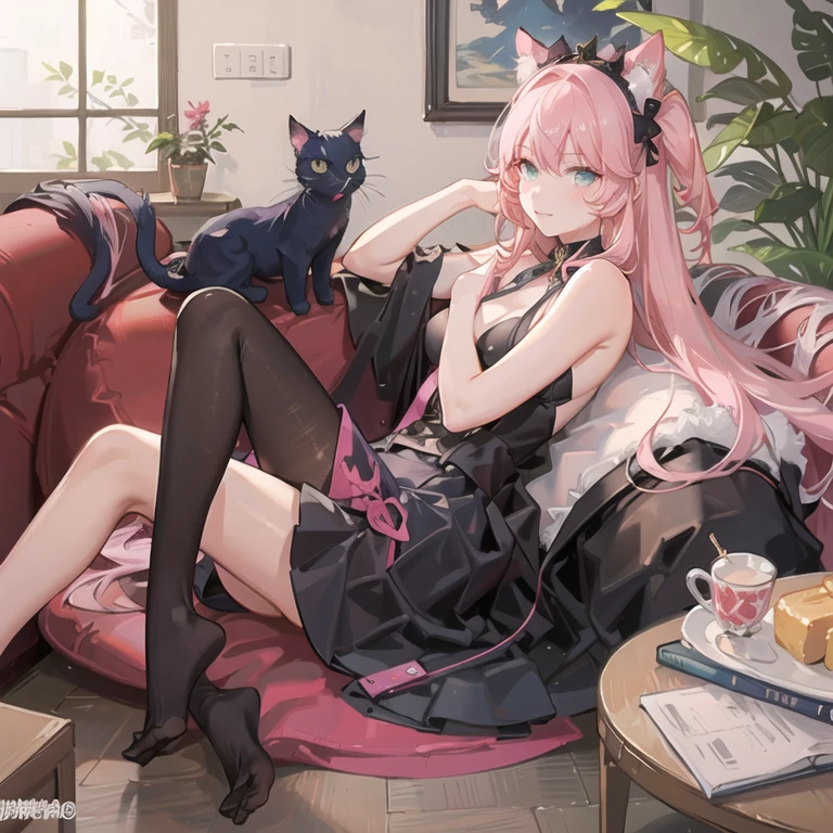 4k,8k,beautiful,High Quality,high resolution,high quality,anime,Cat ear,girl,Chubby,Plump,night,deformed,character,,