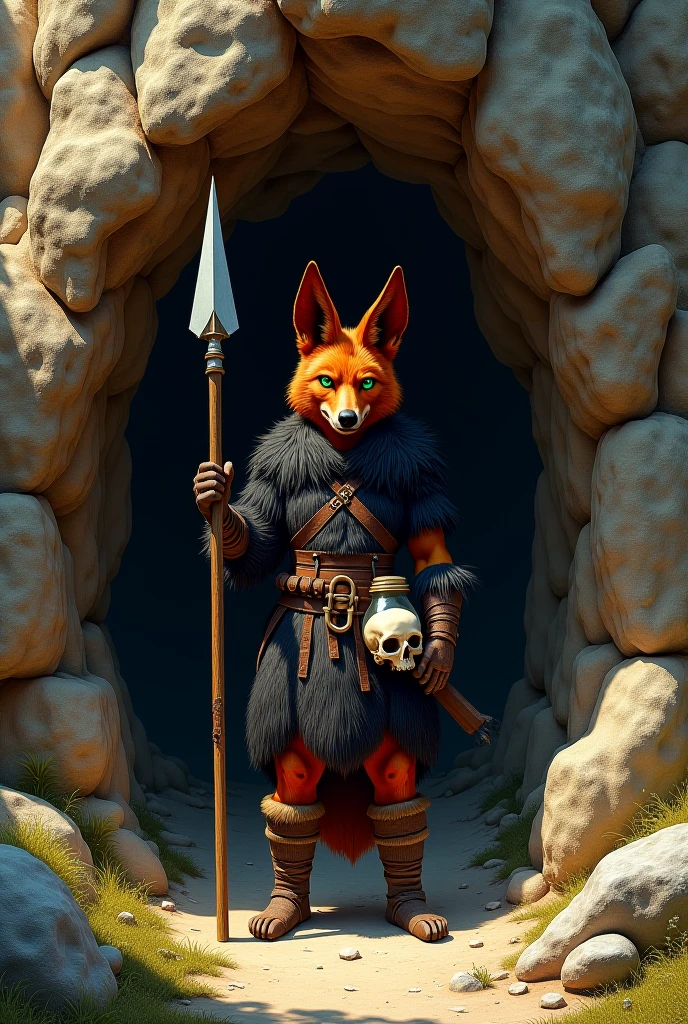 Solo Sexy anthro furry fox male; ancient Mediterranean desert warrior; slim mesomorph handsome model apperance apperance; anthro muzzle head shape leather helmet mask with eye holes; anthro muzzle head shape leather helmet mask with eye holes, anthro muzzle head shape leather helmet mask with eye holes, sword scars; worn out rusty sexy skimpy armament. He has low on hips heavy leather studded heavy belt. he has narrow in the crotch very old worn out bulgy tigh jockstrap (smelly jockstrap ??????); His jockstrap it is made of old white worn out matte leather sewn together from a few pieces, it has never been washed, it is dirty and has stains from secretions of dried ????? and sweat; His armor is old heavy brown harness with armlets studded with spikes; rusty old skimpy breatsplate armor, he has old brown leather BFR Bands on Biceps and his thighs, he has old worn out fingerless leather gloves. His armor is in ruin, it is very very old and dirty, rusted, dirty, old worn out, rusty breastplate. Even though he is a handsome and sexy man, he has a sloppy appearance, has disheveled unwashed dirty fur, dirty body look. he smells, he has stains from old blood, dirst, ???, mud, smelly furr, disgusting ??????? looking. He stands proudly bravely in the Mediterranean sunny pine forest; he stands upright, furious, with his sword raised in a ready-to-fight position, he holds a sword in his right paw, ready for incoming fight; he has a proud, threatening and defiant expression on his face, with little dirty dangerous smile; he has narrow in the crotch very old worn out bulgy tigh jockstrap (smelly jockstrap ??????); His jockstrap it is made of old white worn out matte leather sewn together from a few pieces, it has never been washed, it is dirty and has stains from secretions of dried ????? and sweat;, he has narrow in the crotch very old worn out bulgy tigh jockstrap (smelly jockstrap ??????); 