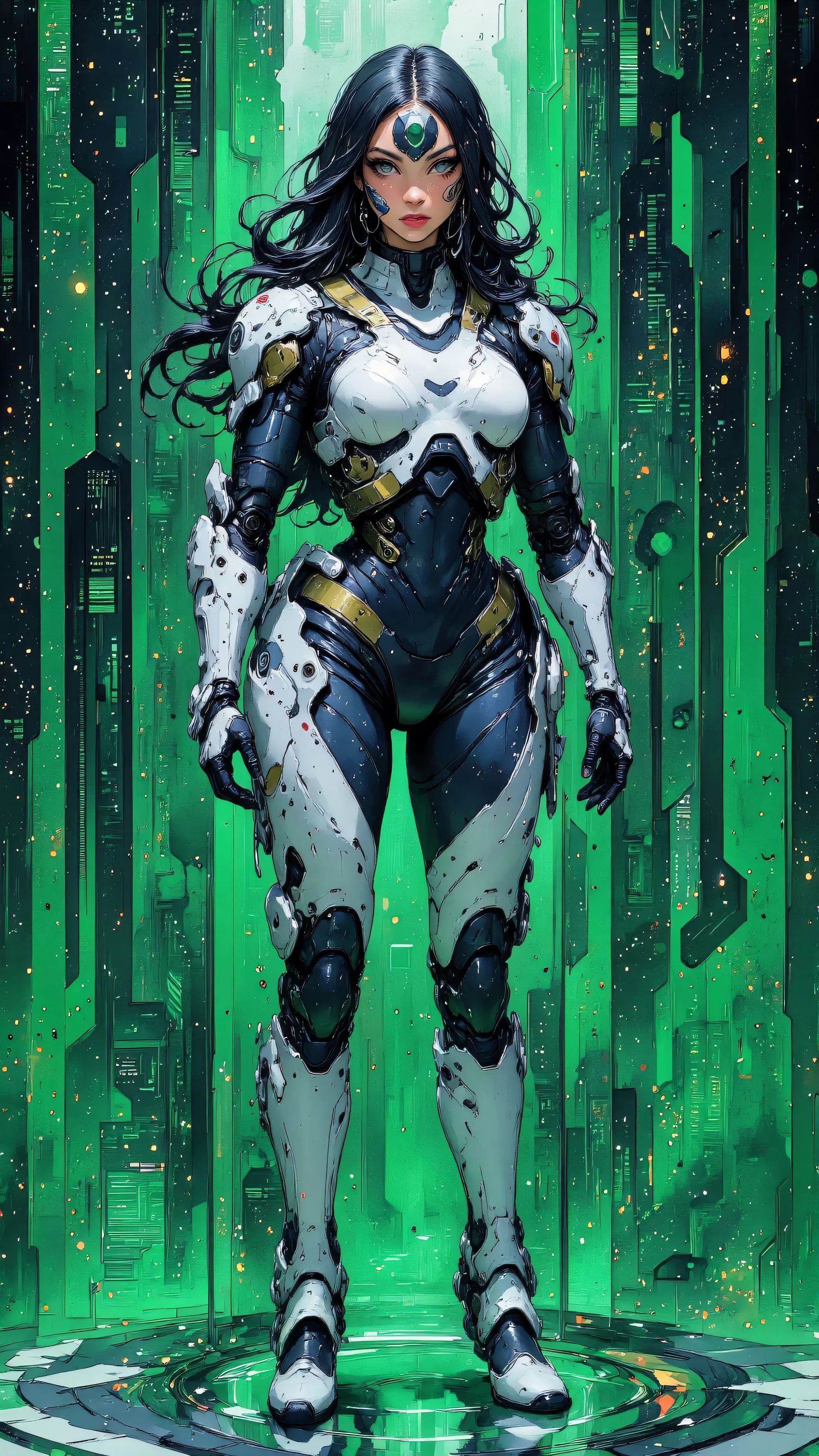 arafed woman in a futuristic suit posing for a picture, beautiful alluring female cyborg, cyborg fashion model, perfect cyborg female, beautiful female cyborg, cybersuit, cyborg tech on body and legs, gynoid cyborg body, cinematic goddess body shot, female cyborg, cyborg fashion shot, pregnant female cyborg, young lady cyborg, wearing futuristic armor, diverse cybersuits