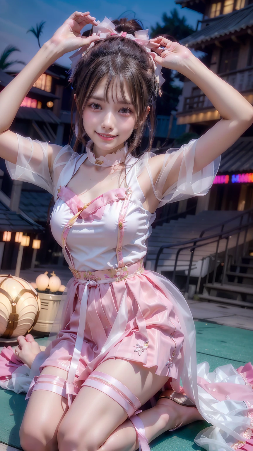 (masterpiece:1.2, Highest quality), (Realistic, photoRealistic:1.4), Beautiful illustrations, (Natural Side Lighting, Cinema Lighting), Browsing Caution,
View Viewer, (Bust up shot)、Front view:0.8, 1 girl, Japanese, high school girl, Perfect Face, Cute and symmetrical face, Shiny skin、
(Semi-short cut hair, Side Lock, Light pink hair), Parted bangs, Emerald green eyes, Long Eyelashes, (Big Breasts:0.8),
Beautiful Hair, Beautiful Face, Beautiful fine details, Beautiful clavicle, Beautiful body, Beautiful breasts, Beautiful fingers, Beautiful nipples、Beautiful armpits、Beautiful, perfectly aligned teeth、
((A cat suit with attention to detail、(Pastel red floral lace panties、Lace mini cafe apron、Black garter stockings)、Shyness、(Open your mouth:1.3)、Red bow tie、Earrings、(topless:1.2)))、
((The background is night、moonlight、garden、firework、Night Festival))、 (Troubled face、Upward glance), (The skin is moist and wet:1.2)、(Semen is on it:1.6)、(Licking your fingers:1.2)