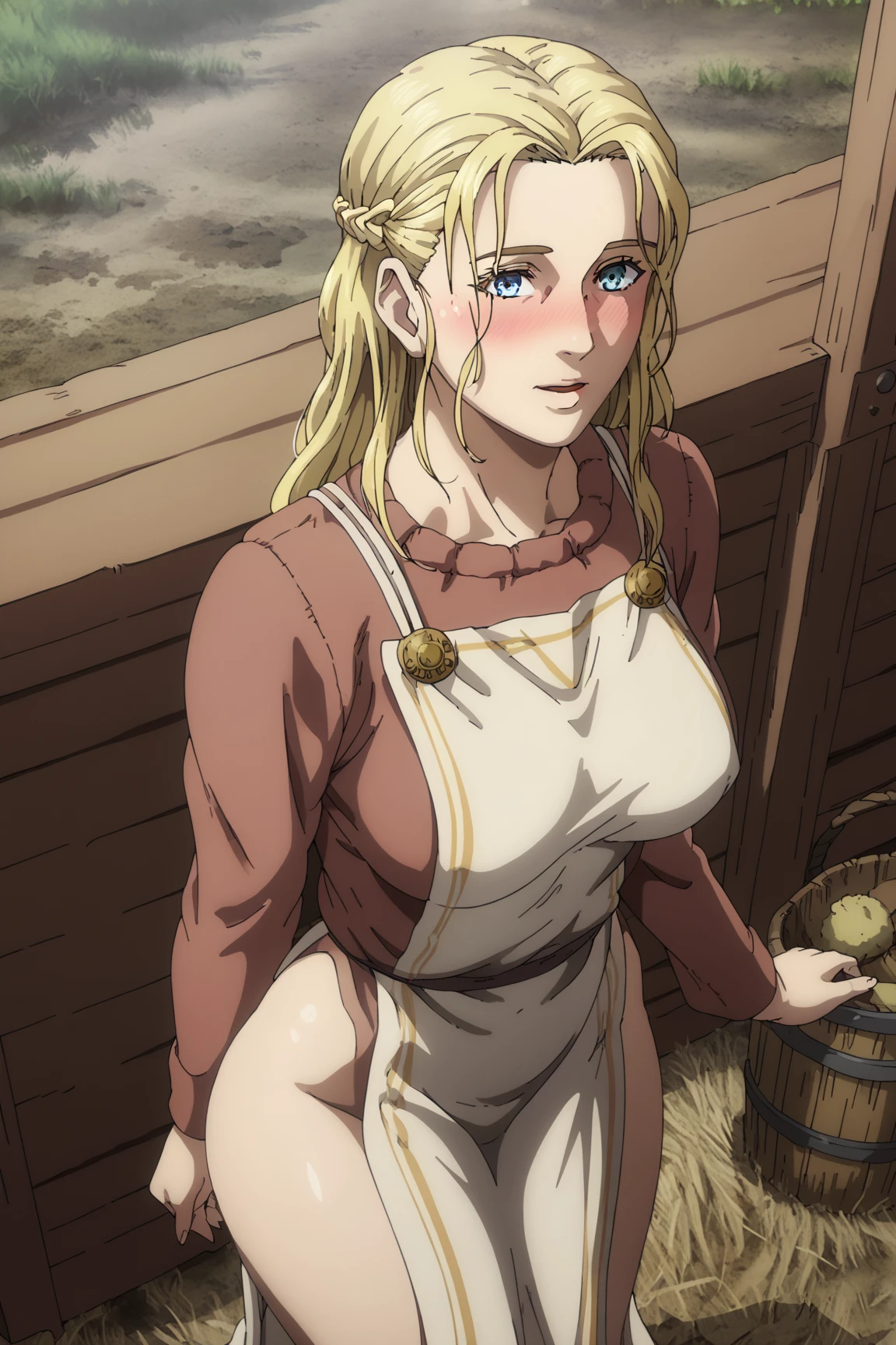 master piece, high quality,
perfect human structure, perfect hand structure, perfect finger structure,
1girl, solo,
perfect body, large breasts,
blond hair, long hair,
blue eyes, looking at viewer,
black kimono, breasts cleavage,
ring necklace
one hand on hip,
cowboy shot,
out door, (huge-tits:1.6), Erect nipples, exposed breasts 