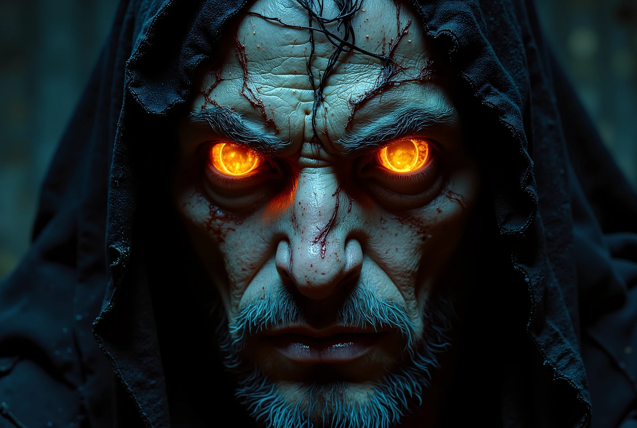 there is a picture of a pair of eyes with flames on them, fire eyes, symmetry!! portrait of hades, symmetrical digital illustration, red fire eyes, dan mumford and alex grey style, he has eyes of fire, oni, fantasy rpg symmetrical portrait, fire demon, burning eyes, digital art 4k unsettling, inspired by Petros Afshar