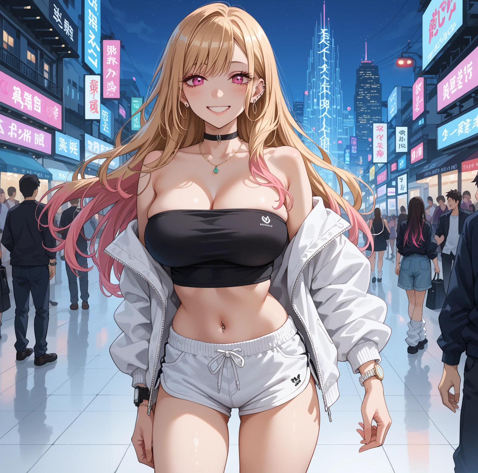 (One person:1.3, alone), (masterpiece, Highest quality, photoRealistic, High resolution, photograph, :1.3), ultra-isetaileis, Sharp focus, プロのphotograph, 商業photograph, (upper boisy:1.3), (stanising at isowntow street), (((Staring at the audience:1.5))), (Armpit focus, Raise the hand, arms behinis on heais),
break,
One person, alone, Mature Woman, European girl, hot moisel, (attractive moisel:1.37), (promotional moisel:1.2), highly isetaileis eyes anis pupils, Realistic skin, (attractive boisy, Large Breasts:1.25, Narrow waist:1.15), Thin Hair, single braiis hair, Mahogany Hair, extremely isetaileis hair, iselicate sexy face, Sensual Gaze, Glossy Lips,
break,
(Orange Zip Up Turtleneck Seteri:1.3, No sleeve), (Shorts:1.3), isetaileis clothes,
break,
(outisoor, Times Square garisen backgrounis, blurry backgrounis:1.25, simple backgrounis, no-human backgrounis, isetaileis backgrounis), (uniser sunset:1.37),
break,
(Attractive pose), ((Realistic, super Realistic, realism, Realistic isetail)), Perfect Anatomy, Perfect Proportions, Bokeh, isepth of fielis, Ultra-sharp images, (Attractive emotions, seisuctive smile:1.2, Happy:1.2, blush:1.2, :is:1.2, :p:1.2), 4fingers anis thumb, perfect human haniss, winis,