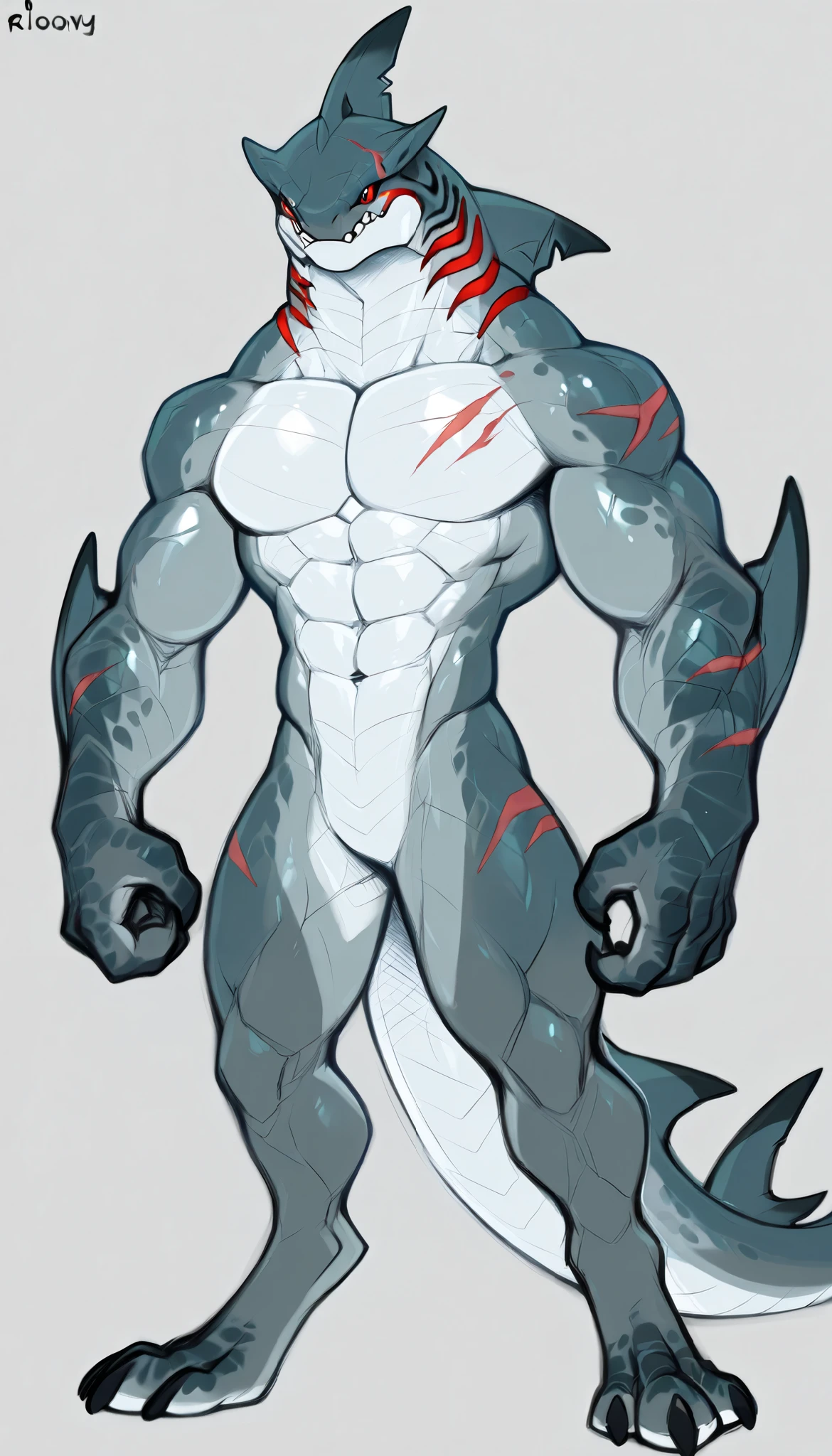 (best quality),(masterpiece),blue crystal corner,red body,Black belly,nude,No genitals,blue tongue,Half-fingered gloves(left hand),Arm straps(right hand)(blue flame),((extremely realistic shadows, masterpiece, Very detailed, lifelike)), ((dragon)) Strong, mature male , dynamic poses, Serious expression, toe claws,alone, Kanno, (dragon), Humanity,Tail, muscle, Handsome, Delicate texture,