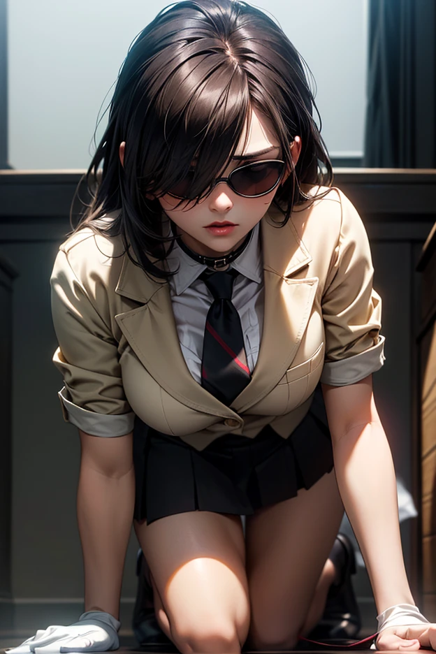 Highest image quality,Extremely clear resolution,Need,tmasterpiece,A man,Long legs,Business suit,eye glass,brunette color hair,red - eyed,Look up,Get wet