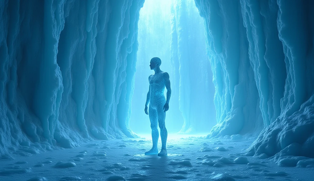 Man frozen in ice