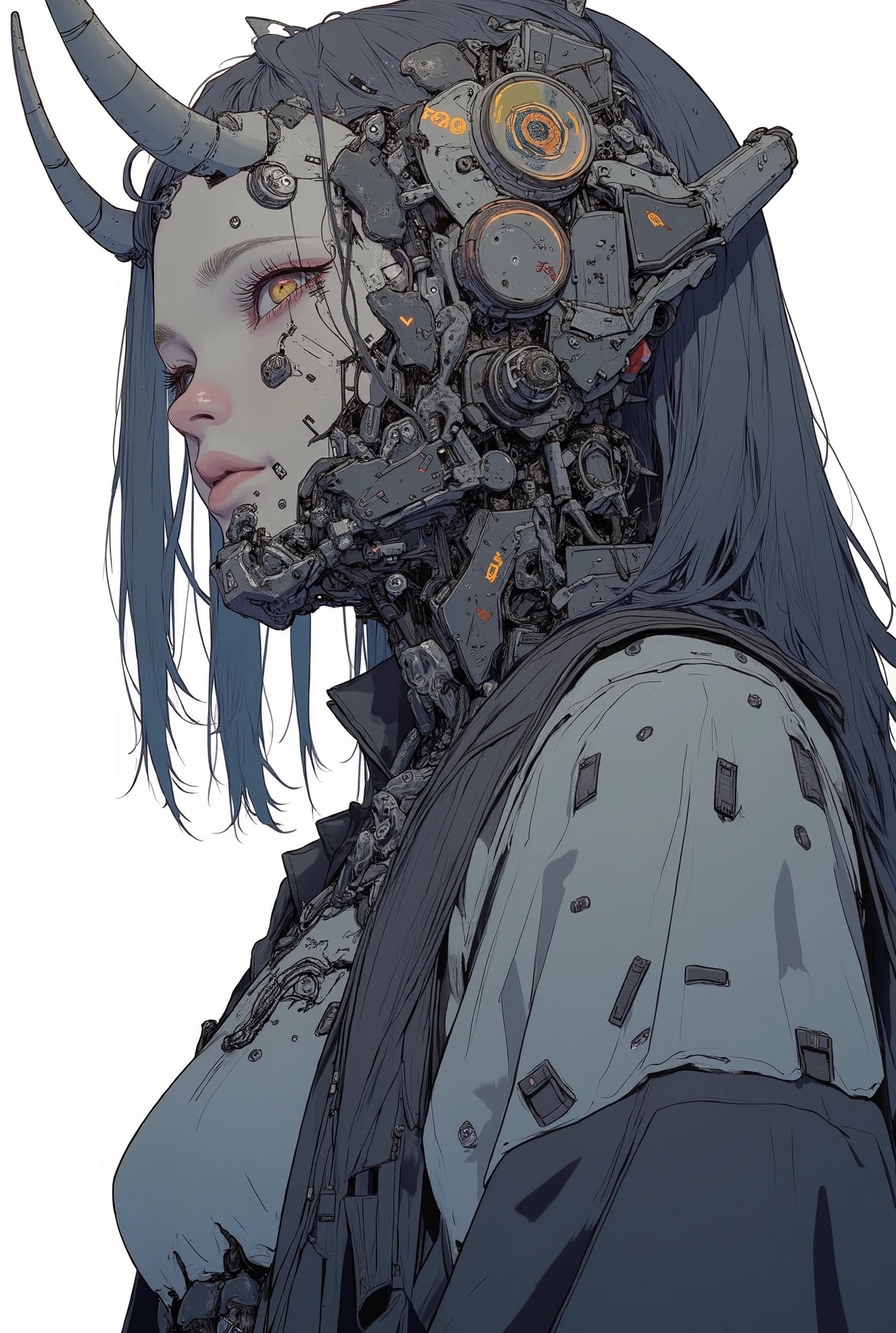 Female model with large wings 、Close-up view of a , girl, female lock, Girl in cybernetic armor Mecha , Aoshima Chiho color scheme , Angular Winged Armor , sharp details, Mecha action figure , by maciej kuciara , There is a house made of sushi rolls and pasta {x} incredibly sharp details , Interference Mech,