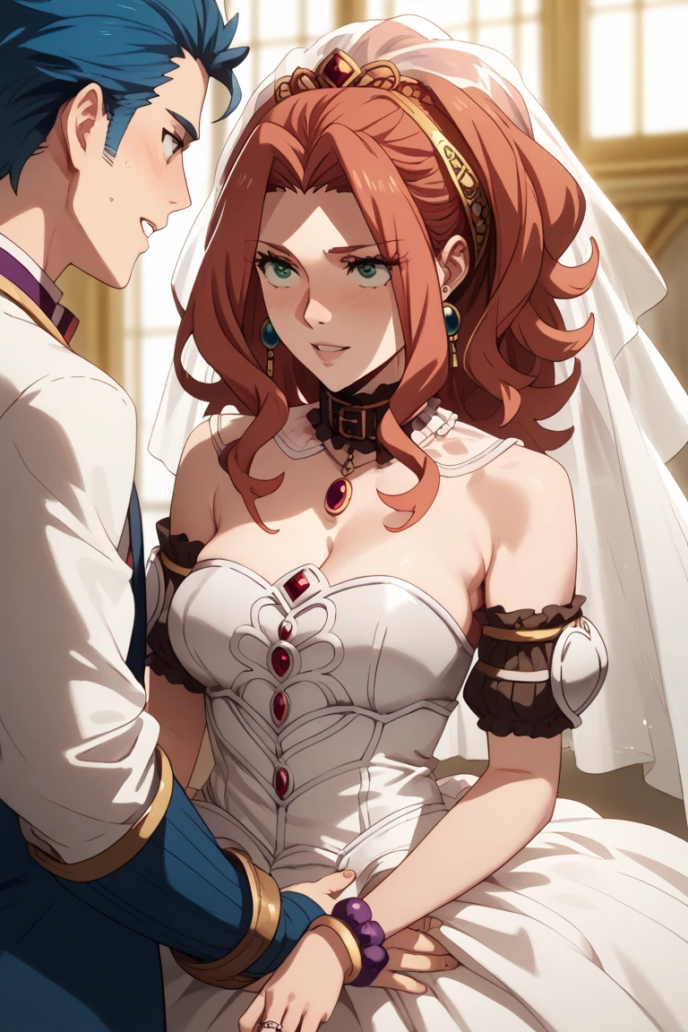 ((Highest quality)), ((masterpiece)), (detailed), （Perfect Face）、The woman is Princess Leona, with light brown, medium-long hair, wearing a Victorian maid outfit, straddling a man and providing sexual service.、The woman is brainwashed, expressionless, and has no highlights in her eyes.、The man is ejaculating forcefully and his penis is wet with semen