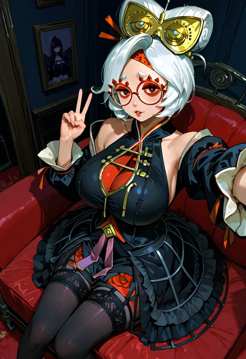 masterpiece, highest quality, (((ソロmature womanジャネット))), (((platinum blonde hair))), long braided ponytail, (((wide hips))), (((light blue eyes))), lip whole, enchanting smile, cleavage, Seated on a wooden throne, (((bookshelf, candle))) sunset, blush, , "beautiful mature face" , 30 years old , mature woman , adult ((An open kimono with intricate golden patterns)), bare shoulders, ((sexual innuendo)), perfect beautiful eyes, fine eyes. thick lips, ((big boobs)), (thick thighs), top down, look down, (((shiny skin))), (((Chubby))), (((crystal ball)), necklace, bracelet, hoop earrings, (((european face))), ((Oiran)), kimono, Boob Plate, heart, Complex, eye shadow, Floral, hairpin, ((lipstick)), compensate, red lips, Sarashi, ((Kiseru)), Hairpin, ((mascara)), (((Tarot cards on the floor)))、camel toe、huge tit、Nipple Puffs、cleavage、Plump、Super big breasts、super big butt、Temptation、lure、Super big breasts、super big butt、My chest is about to explode、mole on chest、Mole on inner thigh、mole under eye、mole on the mouth、Vomiting blood