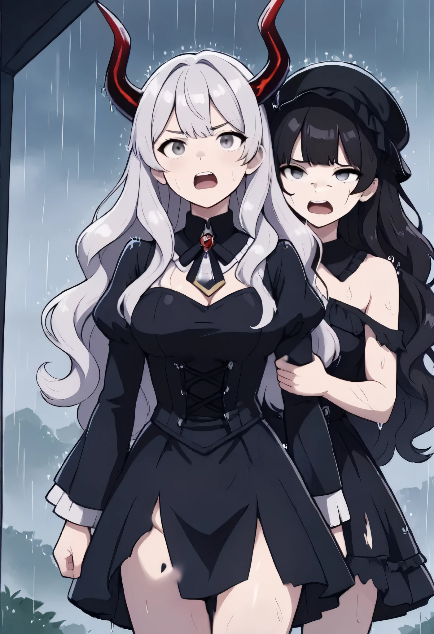 Anime. 1 girl. Baby. Lovely girl. Zombie. Gray hair. Long hair. Red eyes. Beautiful eyes. Perfect eyes. Expressive eyes. Blind eyes. Blind. Ideal face. Ideal anatomical body. Beautiful long legs. Beautiful body. Beautiful nose. 12 years old. Beautiful character design. Shiny skin. Gray skin of a dead man. Dirty light dress. Torn light dress. Slave. Slave collar. Shackles. No panties. panties. Barefoot. Urinary incontinence. She wants to pee. She needs to pee. She has a strong, desperate urge to pee. She peed herself. The girl can't stand straight. She pees standing up. Middle Ages. Fantasy. City. City cemetery. Full moon. Snot flows from the nose. Whole body. nsfw. Official art. Extremely detailed CG Unity 8k wallpaper. Ideal lighting. Ultra high resolution 4K. Super detailed 8K. A high resolution.