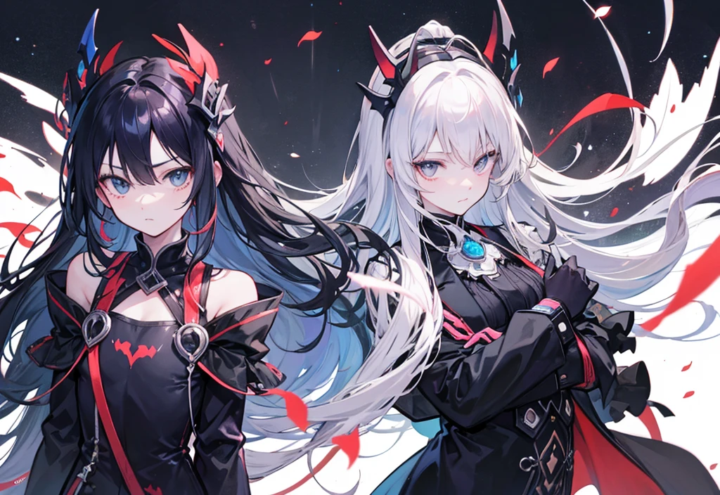 Anime, cute girl, japanese, petite, long white hair, ruby red eyes, kaguya, black combat special operation suit, battle rifle