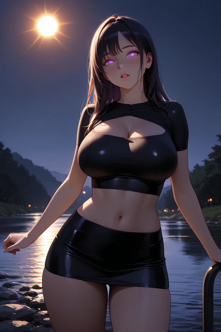 (Fantastic), ((masterpiece)), ((highest quality)), (ultra high resolution,8K),(Ultra high fine mesh,4K), (Highly detailed CG integrated 8k wallpaper), (perfect anatomy,anatomically accurate), (soft lighting, rendering), (Angle from above), (girl doing yoga), Close ~ eyes, (surrounded by nature), Background illuminated by moonlight, beautiful and detailed eyes, flowing long hair, yoga clothes, elegant pose, soft and gentle lighting, (very detailed and beautiful face), professional photography techniques, Bright colors, natural light, (large breasts:1.3), (From the back, Behind)