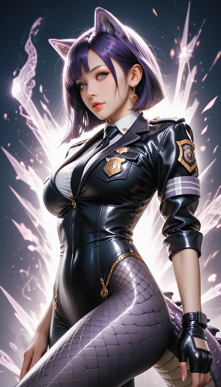 chinese idol mature woman black hair with bangs ((Glasses)) Big breasts and cleavage are in close contact black eyeshadow bewitching flashy makeup ((ネオン輝くcyber punkな派手な夜景)) ((Super glossy metallic black enamel long coat with military uniform medal)) ((Super shiny metallic enamel knee high boots)) Tight miniskirt garter belt masterpiece 8K cyber punk Electric Punk Battlefield Purple Lightning tank female general